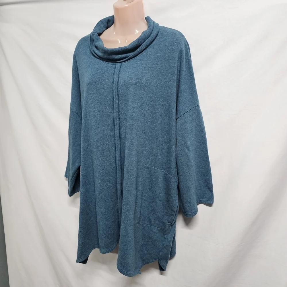 J. Jill Blue Cowl Neck Sweater
